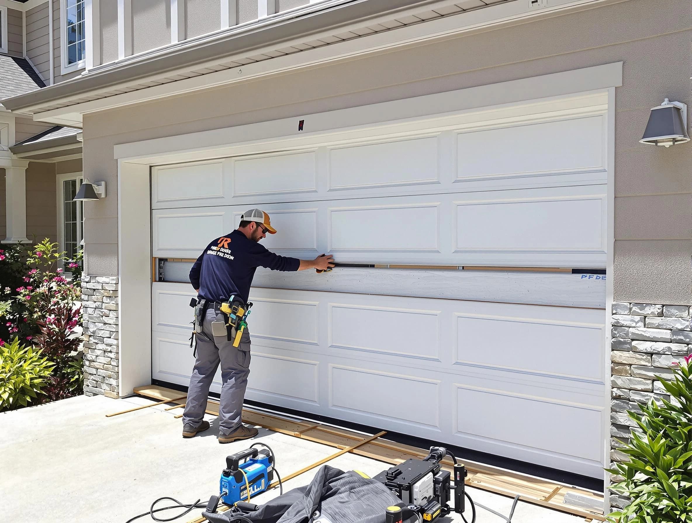 El Cerro Mission Garage Door Repair team performing complete garage door replacement at El Cerro Mission residence