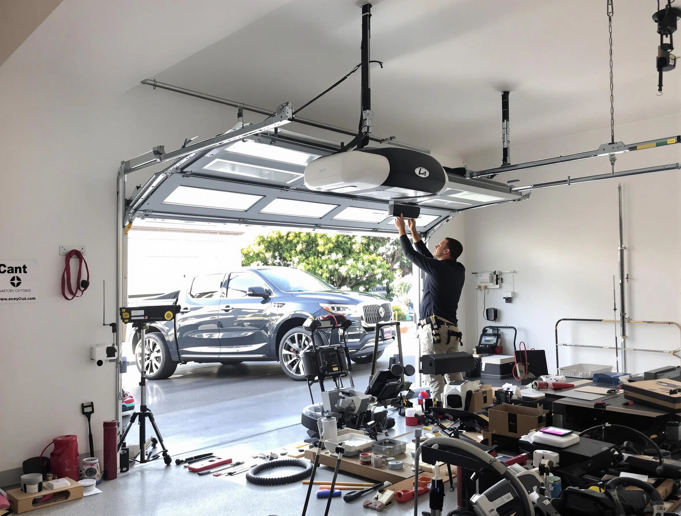 El Cerro Mission Garage Door Repair specialist installing smart garage door opener system in El Cerro Mission home