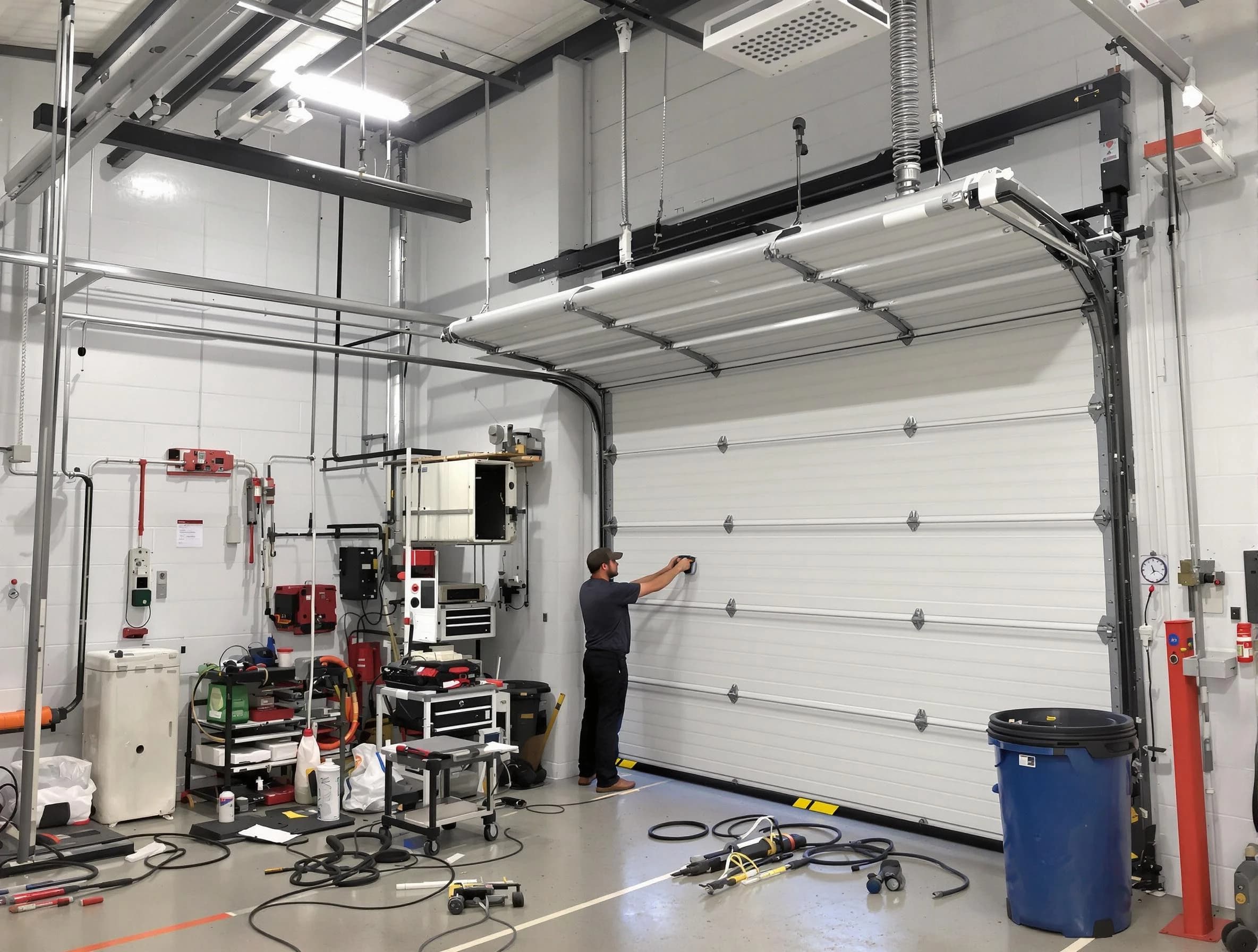 El Cerro Mission Garage Door Repair certified technician performing commercial door repair at a El Cerro Mission business facility