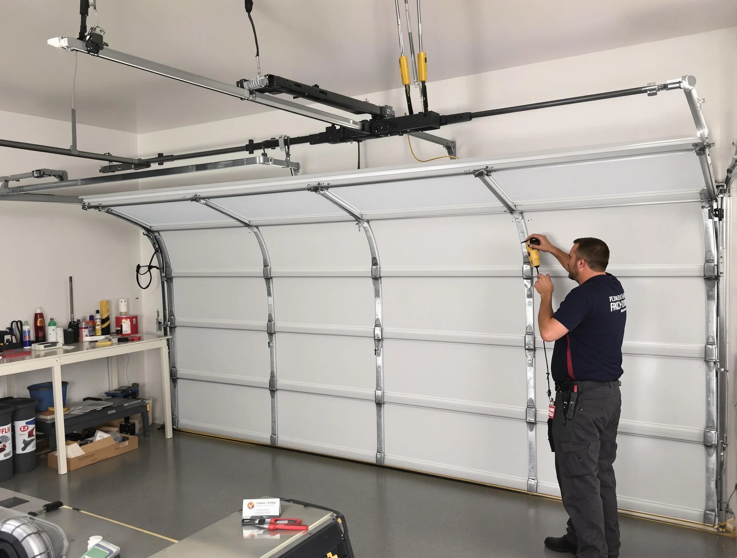 El Cerro Mission Garage Door Repair certified technician performing overhead door system repair in El Cerro Mission