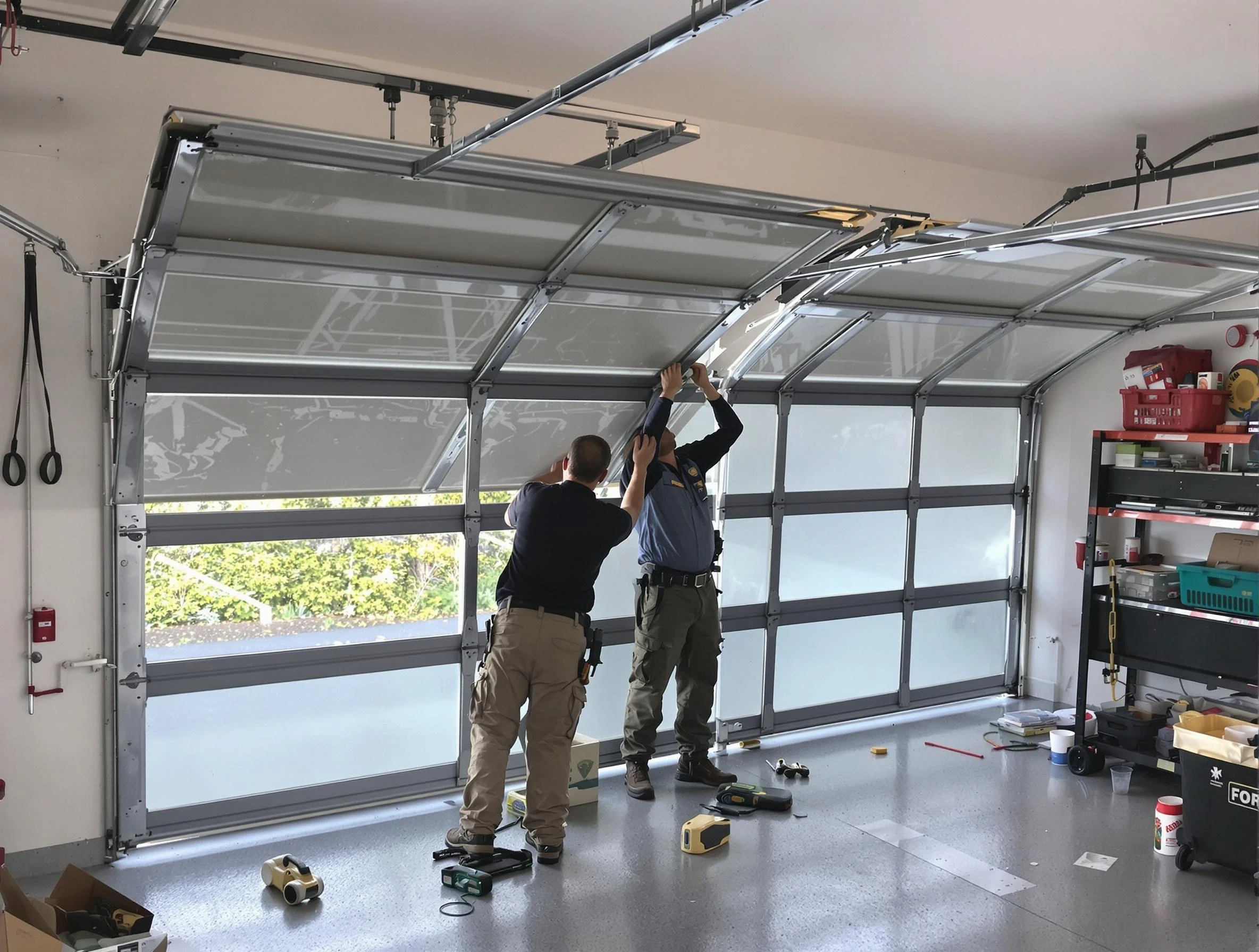 El Cerro Mission Garage Door Repair expert performing precise panel replacement on El Cerro Mission garage door